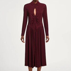 Pinko Midi Shirt Dress With Fluid Logo